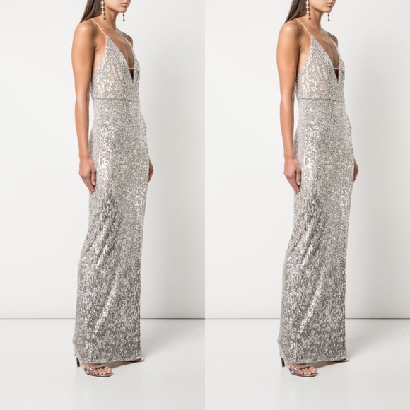 Aidan Mattox Sequin Column Gown - Picture 4 of 5